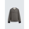 STRIPED HENLEY NECK T-SHIRT