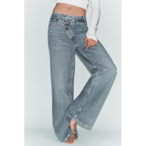 Jeans TRF Wide Leg Crossover High-Rise