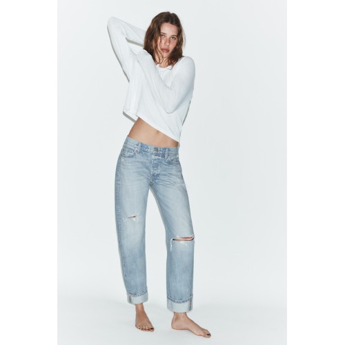 Jeans TRF Straight Roll-Up Mid-Rise
