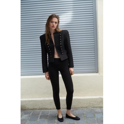 Fitted Blazer with Shoulder Pads Fitted Blazer with Shoulder Pads