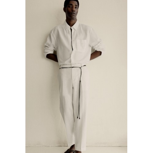 100% LINEN REGULAR FIT TROUSERS