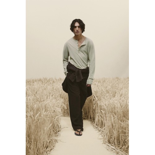 COTTON - LINEN HENLEY T-SHIRT COTTON - LINEN HENLEY T-SHIRT