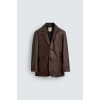 RELAXED FIT LEATHER BLAZER