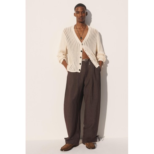 OPENWORK TEXTURED CARDIGAN