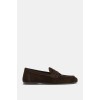 TOPSTITCHED SPLIT SUEDE LOAFERS