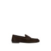 TOPSTITCHED SPLIT SUEDE LOAFERS